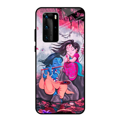 Radha Krishna Art Huawei P40 Pro Glass Back Cover Online