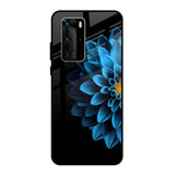 Half Blue Flower Huawei P40 Pro Glass Back Cover Online