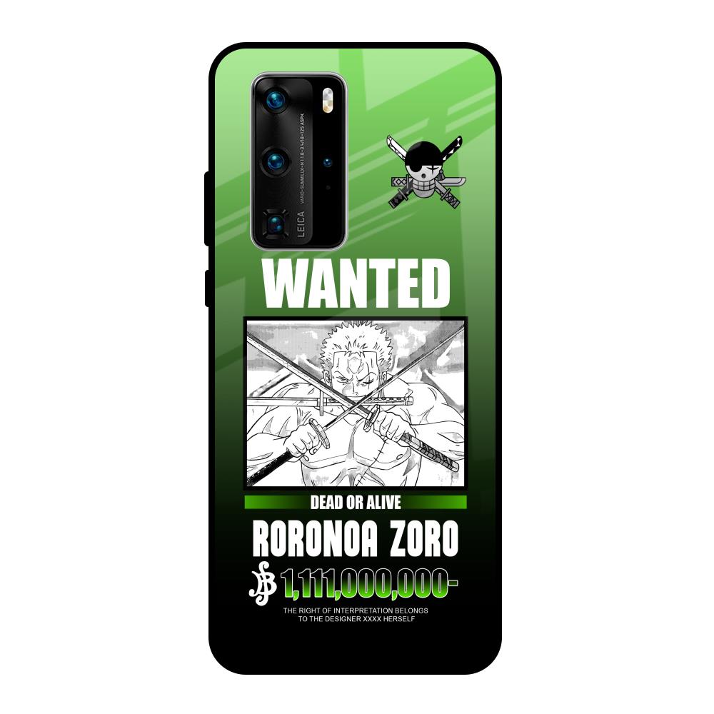 Zoro Wanted Huawei P40 Pro Glass Back Cover Online