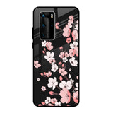 Black Cherry Blossom Huawei P40 Pro Glass Back Cover Online
