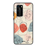 Abstract Faces Huawei P40 Pro Glass Back Cover Online