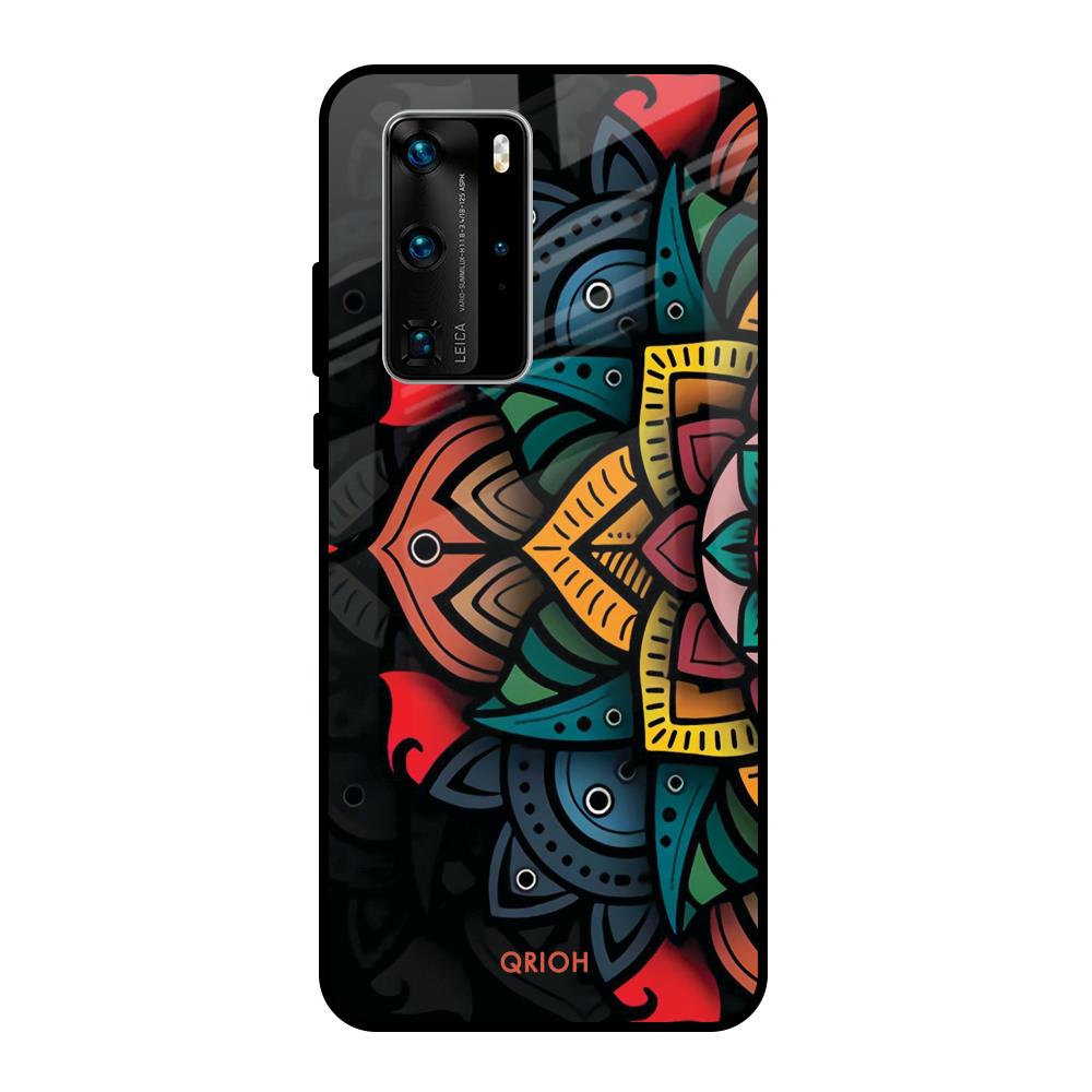 Retro Gorgeous Flower Huawei P40 Pro Glass Back Cover Online