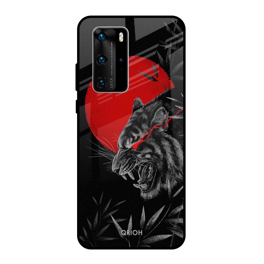 Red Moon Tiger Huawei P40 Pro Glass Back Cover Online