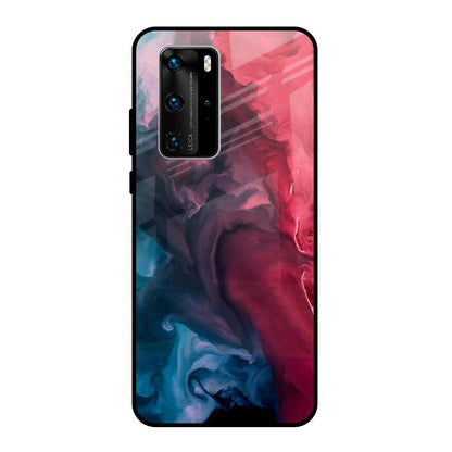 Blue & Red Smoke Huawei P40 Pro Glass Back Cover Online