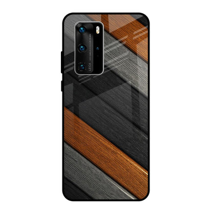 Tri Color Wood Huawei P40 Pro Glass Back Cover Online