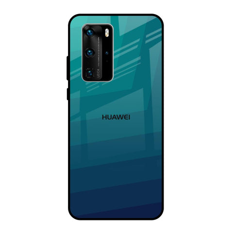 Green Triangle Pattern Huawei P40 Pro Glass Back Cover Online