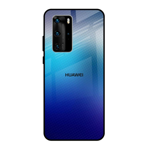 Blue Rhombus Pattern Huawei P40 Pro Glass Back Cover Online