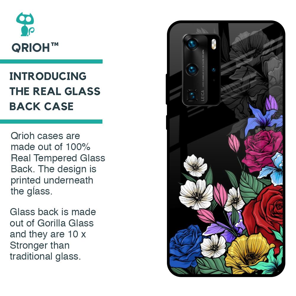 Rose Flower Bunch Art Glass Case for Huawei P40 Pro