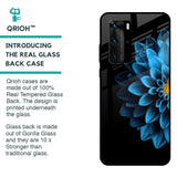 Half Blue Flower Glass Case for Huawei P40 Pro