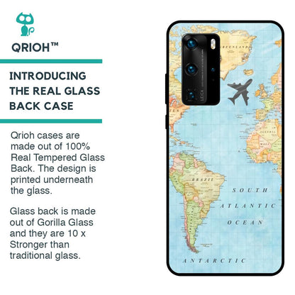 Travel Map Glass Case for Huawei P40 Pro