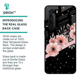 Floral Black Band Glass Case For Huawei P40 Pro