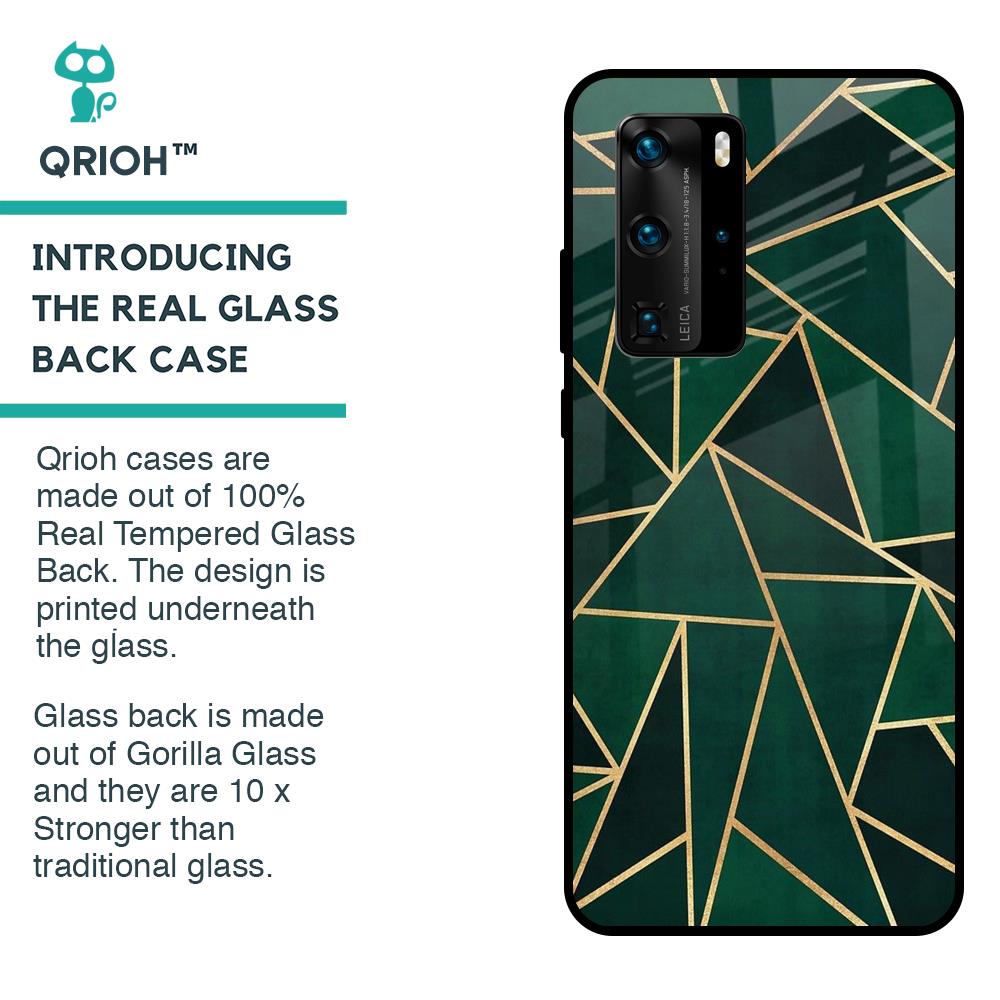 Abstract Green Glass Case For Huawei P40 Pro