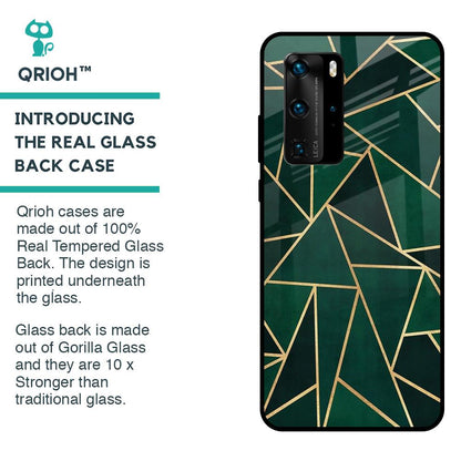 Abstract Green Glass Case For Huawei P40 Pro