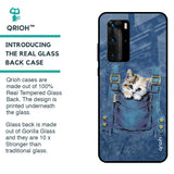 Kitty In Pocket Glass Case For Huawei P40 Pro