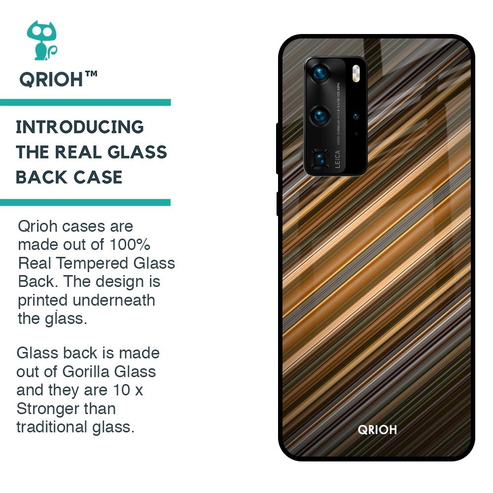 Diagonal Slash Pattern Glass Case for Huawei P40 Pro