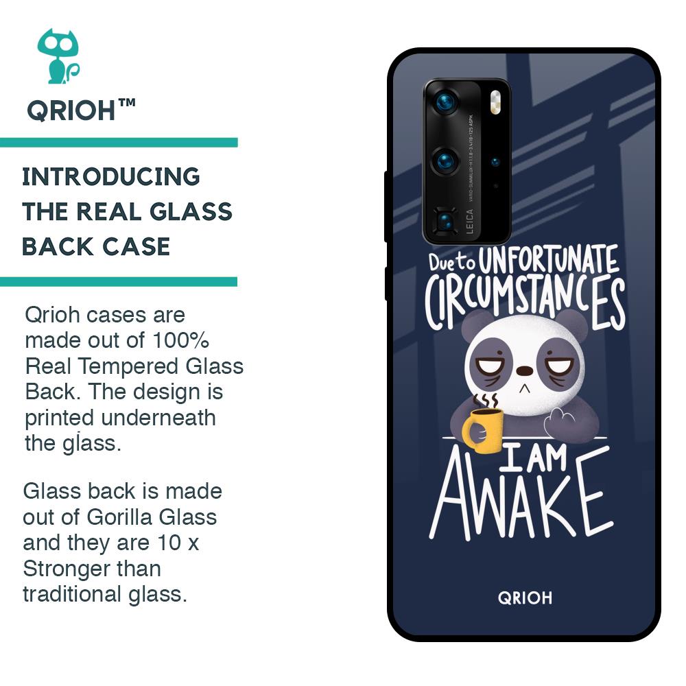 Struggling Panda Glass Case for Huawei P40 Pro