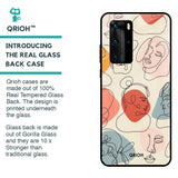 Abstract Faces Glass Case for Huawei P40 Pro