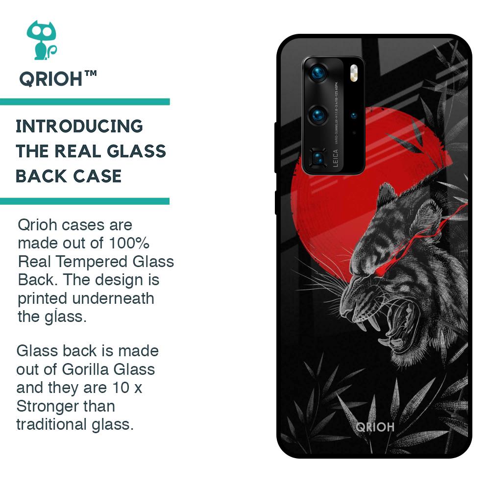 Red Moon Tiger Glass Case for Huawei P40 Pro