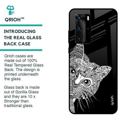 Kitten Mandala Glass Case for Huawei P40 Pro