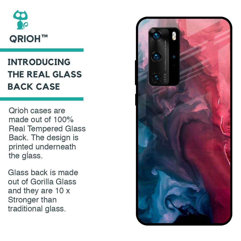 Blue & Red Smoke Glass Case for Huawei P40 Pro