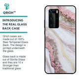 Pink & Gold Gllitter Marble Glass Case for Huawei P40 Pro