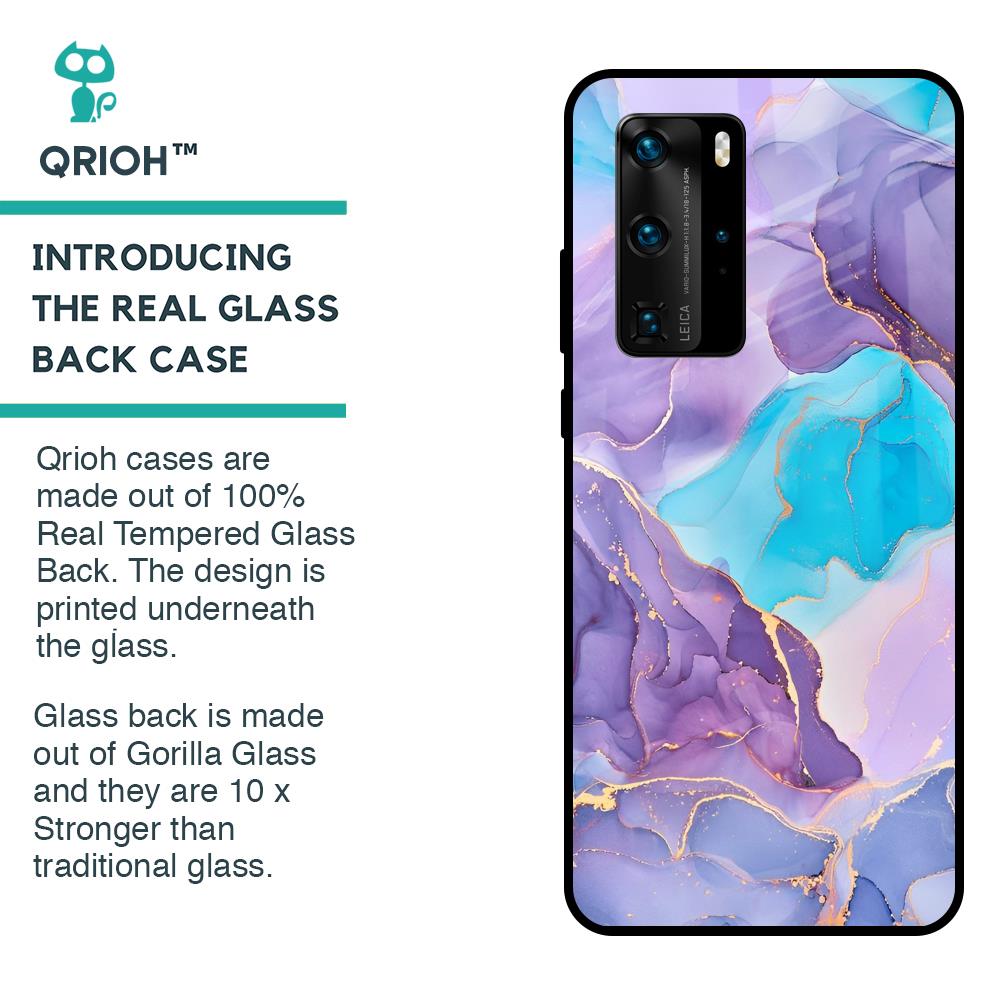 Alcohol ink Marble Glass Case for Huawei P40 Pro