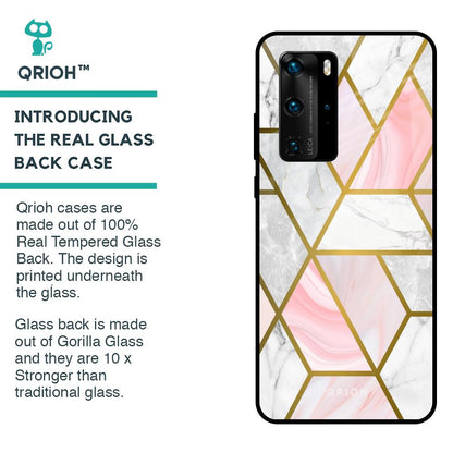 Geometrical Marble Glass Case for Huawei P40 Pro