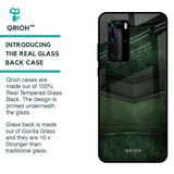 Green Leather Glass Case for Huawei P40 Pro