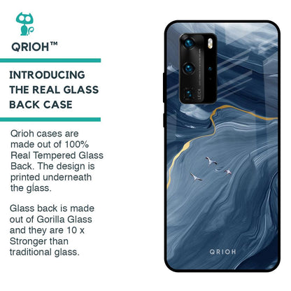 Deep Ocean Marble Glass Case for Huawei P40 Pro