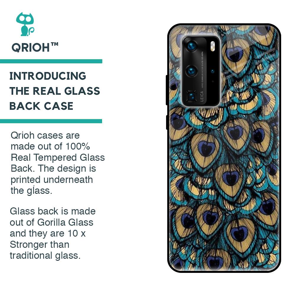 Peacock Feathers Glass case for Huawei P40 Pro