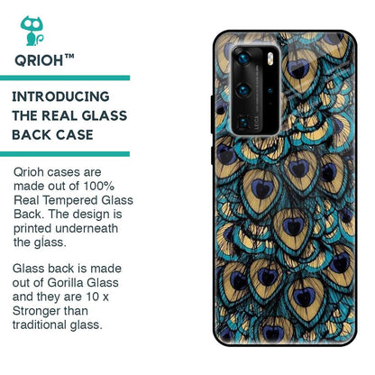 Peacock Feathers Glass case for Huawei P40 Pro