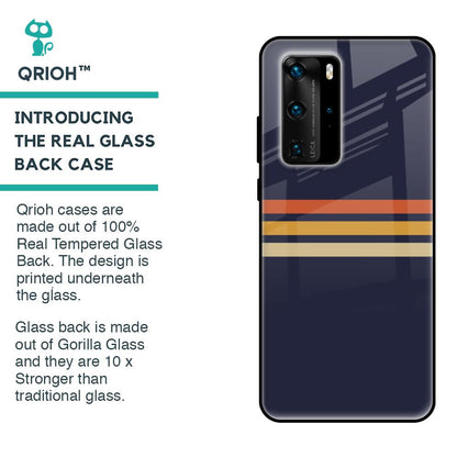 Tricolor Stripes Glass Case For Huawei P40 Pro