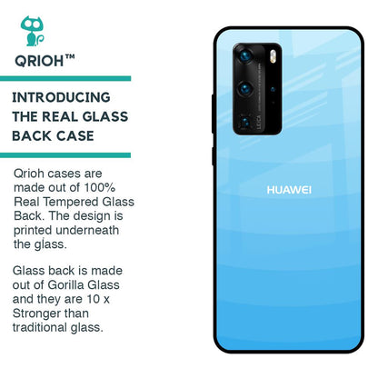 Wavy Blue Pattern Glass Case for Huawei P40 Pro