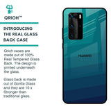 Green Triangle Pattern Glass Case for Huawei P40 Pro