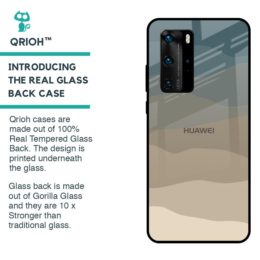 Abstract Mountain Pattern Glass Case for Huawei P40 Pro