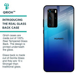 Blue Rhombus Pattern Glass Case for Huawei P40 Pro