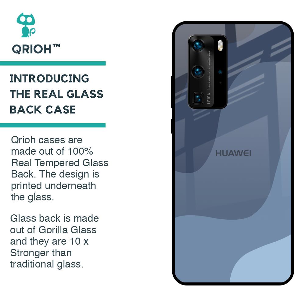 Navy Blue Ombre Glass Case for Huawei P40 Pro