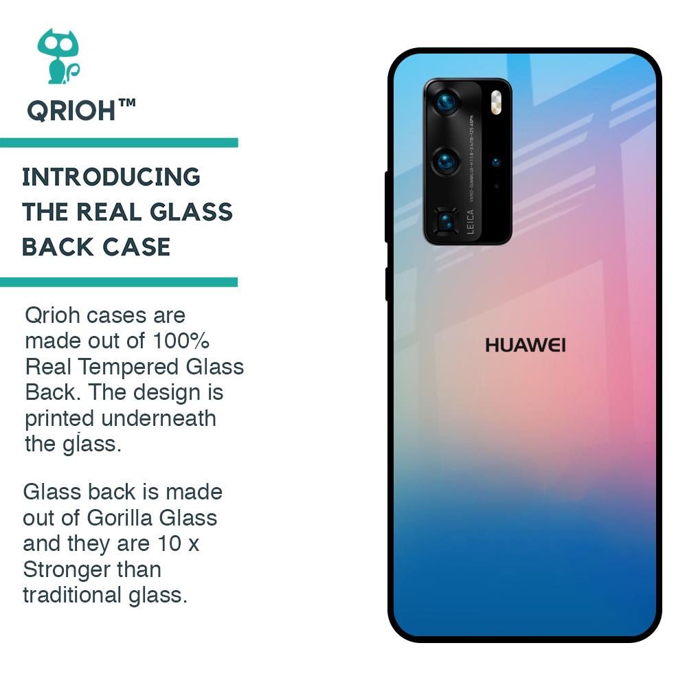 Blue & Pink Ombre Glass case for Huawei P40 Pro
