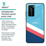 Pink & White Stripes Glass Case For Huawei P40 Pro