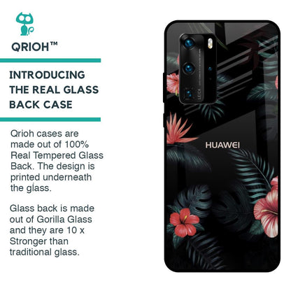 Tropical Art Flower Glass Case for Huawei P40 Pro