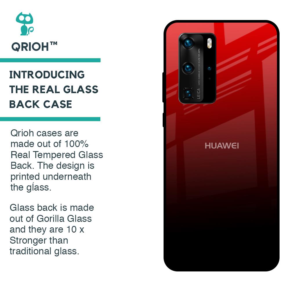 Maroon Faded Glass Case for Huawei P40 Pro