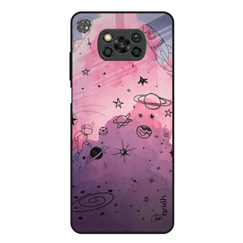 Space Doodles Poco X3 Glass Back Cover Online