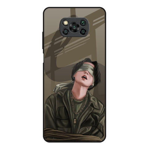 Blind Fold Poco X3 Glass Back Cover Online