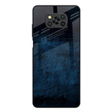 Dark Blue Grunge Poco X3 Glass Back Cover Online