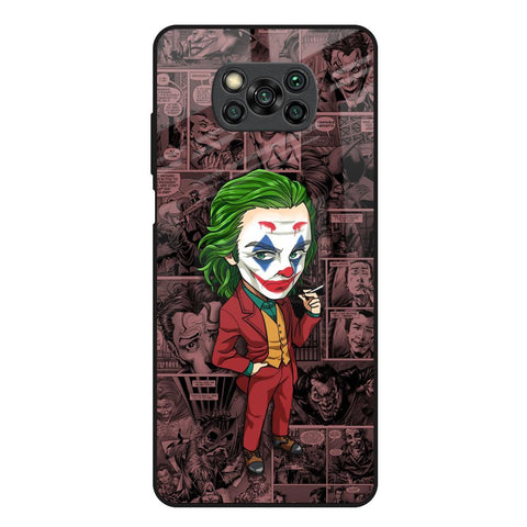 Joker Cartoon Poco X3 Glass Back Cover Online