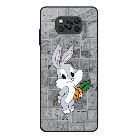 Cute Baby Bunny Poco X3 Glass Back Cover Online