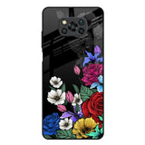 Rose Flower Bunch Art Poco X3 Glass Back Cover Online