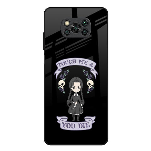 Touch Me & You Die Poco X3 Glass Back Cover Online