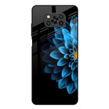 Half Blue Flower Poco X3 Glass Back Cover Online