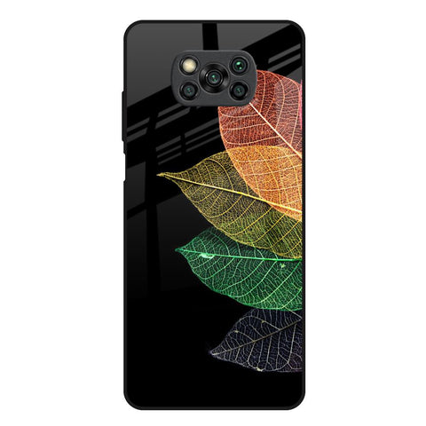 Colorful Leaves Poco X3 Glass Back Cover Online